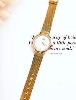 Dámské analogové hodinky Giorgio & Dario se kubickými zirkony zlatý