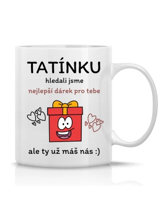 NEJLEPŠÍ DÁREK PRO TATÍNKA - klasický bílý keramický hrníček 300 ml