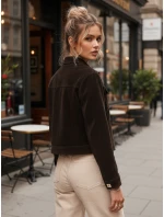 Dámská semišová bunda TY5583 Tmavě hnědá - Fashion Street