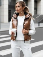 Dámská prošívaná vesta ASHE tmavě béžová FashionStreet TY3778