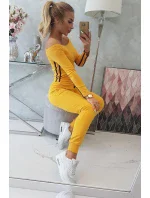 Sada s dvojitými pruhy hořčicová+černá