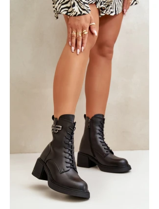 Dámské Botky Na Masivním Podpatku Zateplené Z Přírodní Kůže Černé Vinceza 66682 Dámské Botky Na Masivním Podpatku Zateplené Z Přírodní Kůže Černé Vinceza 66682