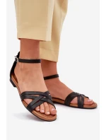 Dámské Kožené Sandály Na Plochém Podpatku Maciejka 07029-01 Černé