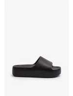 Dámské pantofle se silnou podrážkou černé Oreithano