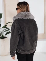 Dámská džínová bunda FURDENIM s umělou kožešinou tmavě šedá FashionStreet TY5185 Dámská džínová bunda FURDENIM s umělou kožešinou tmavě šedá FashionStreet TY5185