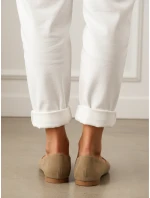 Dámské khaki semišové baleríny FashionStreet khaki ZY1350