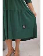 Dámská bavlněná sukni Plus Size s volány a ohrnutým rukávem zelená Dámská bavlněná sukni Plus Size s volány a ohrnutým rukávem zelená