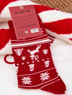 Pánské Vánoční Ponožky Kočka S Vánoční Stromeček Červené