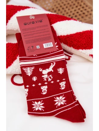 Pánské Vánoční Ponožky Kočka S Vánoční Stromeček Červené Pánské Vánoční Ponožky Kočka S Vánoční Stromeček Červené