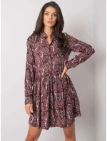 Šaty D73771M30227 tmavě hnědé