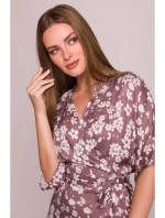 S405 Zavinovací maxi šaty s potiskem - model 2 S405 Zavinovací maxi šaty s potiskem - model 2