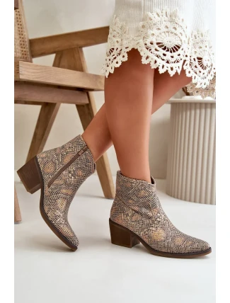 Kovbojské Dámské Boty Zapínané Na Zip Zvířecí Vzor Zlaté Merisine Kovbojské Dámské Boty Zapínané Na Zip Zvířecí Vzor Zlaté Merisine