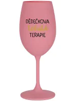 DĚDEČKOVA TEKUTÁ TERAPIE - růžová sklenice na víno 350 ml