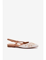 Dámské sandály s výšivkou na ploché Camel Grelia