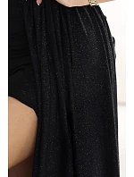 Dámské třpitivé šaty 600-1 Selena černé - Numoco