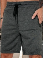 Pánské tmavě šedé teplákové kraťasy FashionStreet SX2482
