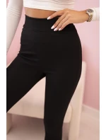 Dámské bavlněné kalhoty s oděvy a gumou v pase grafitové