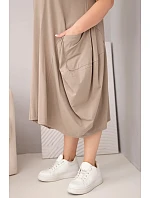 Dámské šaty Plus Size bavlněné s kapsami fango