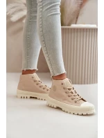 Vysoký Látkové tenisky na platformě Big Star LL274160 Béžová