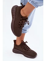 Lehké sportovní slip-on boty dámské textilní Big Star UU274055 Čokoládové Lehké sportovní slip-on boty dámské textilní Big Star UU274055 Čokoládové