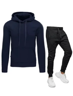 Pánské tmavě modré a černé tepláky FashionStreet AX0631z