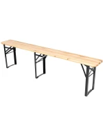 PIKNIKOVÝ BAROVÝ SET DŘEVĚNÝ STŮL A 2 LAVICE