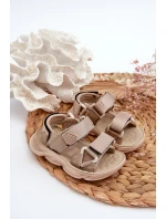 Dětské Sandály S Návleky Na Suchý Zip Bežové Orretta