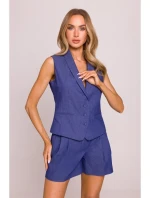 M859 Džínová vesta - modrá