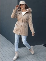 Dámská zimní bunda parka s kožešinou ERISS béžová FashionStreet TY4532