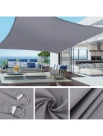 ZAHRADNÍ SLUNEČNÍK OBDÉLNÍK 4X3M ŠEDÝ