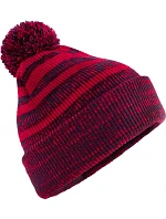 Beechfield B 476 Pletená čepice s bambulí "Team Stripe" 53.0476 red/navy Beechfield B 476 Pletená čepice s bambulí "Team Stripe" 53.0476 red/navy