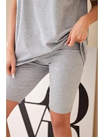 Dámský bavlněný komplet s krátkým rukávem a šortkami žlutý Dámský bavlněný komplet s krátkým rukávem a šortkami žlutý