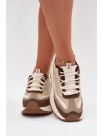 Dámské sneakers na platformě Big Star SS274002 HI-POLY SYSTEM Béžové