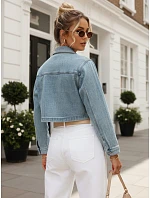 Krátká dámská džínová košile s dlouhým rukávem FashionStreet TY5692