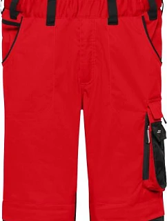 Daiber JN 1833 (42-60) Pracovní kalhoty s laclem - Strong 02.133M red/black