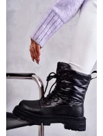 Dámské šněrovací boty do sněhu GOE KK2N4017 Černe