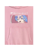 Dívčí nepruhovaná mikina s kapucí 4F 4FJRAW25TSWSF2294-54S