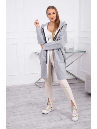 Zateplená mikina s delšími zády šedá Zateplená mikina s delšími zády šedá