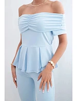 Dámský bavlněný komplet s krátkým rukávem a šortkami žlutý Dámský bavlněný komplet s krátkým rukávem a šortkami žlutý