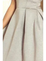 Dámské společenské neopren šaty korzetové GORZET krátké šedé - Šedá / L - Numoco