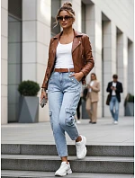 Dámské džíny balonového střihu s cargo kapsami modré FashionStreet UY2923