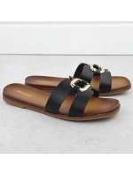 Dámské žabky s ornamentem černé Sergio Leone SK077H