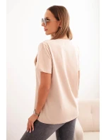 Dámská bavlněná blůza klasického střihu béžová