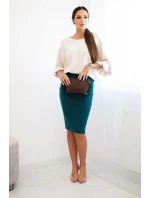 Dámská sukně z elastického viskózového úpletu mořská