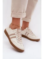 Zazoo N1068 Kožené Nízké Dámské Tenisky Béžové