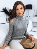 Dámský svetr ARIEL světle šedý FashionStreet MY1704