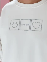 Dámská oversize mikina s výšivkou EASYJOY bílá FashionStreet BY1514