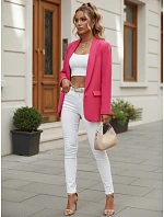 Dámské elegantní sako rozepínací fuchsiové FashionStreet PY0149