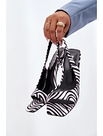 Ženské sandály na podpatku z eko semiše zebra Calvoria