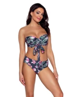 Dámská plavková podprsenka SK-167 Tmavě modrá s květy - Ava